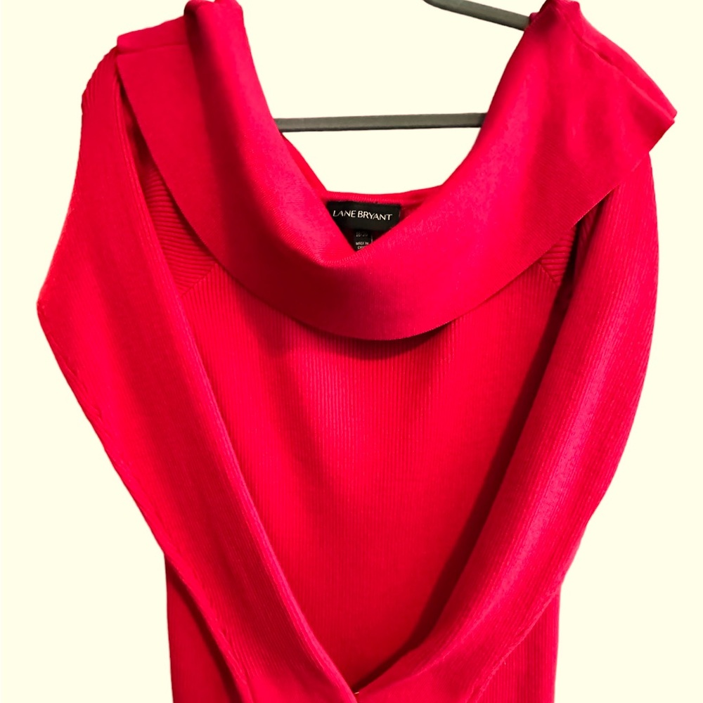 Lane Bryant off the shoulder red sweater